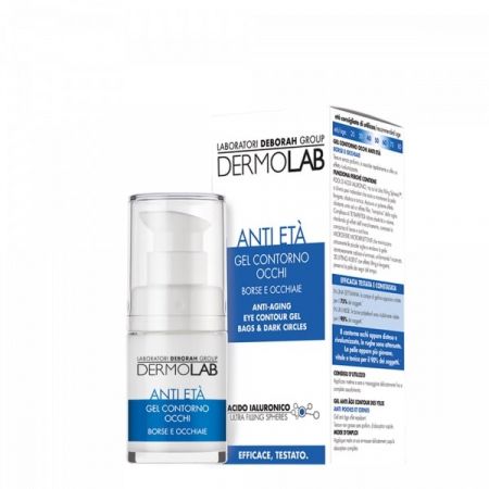 DermoLab dárková sada anti-age, oční krém a polštářky na vrásky, 2ks