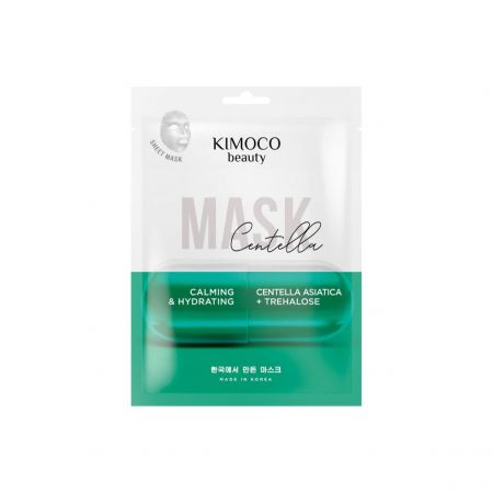 Kimoco Beauty hydratační, zklidňující pleť. maska s centellou asiaticou a trehalosou, 23ml