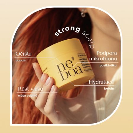 Neboa enzymatický peeling na pokožku hlavy pro růstu vlasů s papainem a AHA kyselinami, 150ml