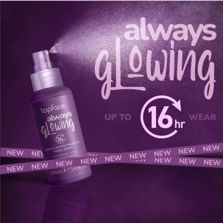 Topface rozjasňující fixační sprej na make-up, Always Glowing, 100ml