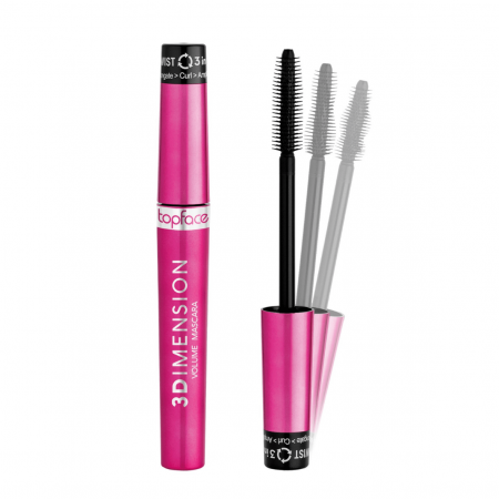 Topface řasenka 3v1, objem, prodloužení a tvar 3Dimension, Ultra Black, 8ml