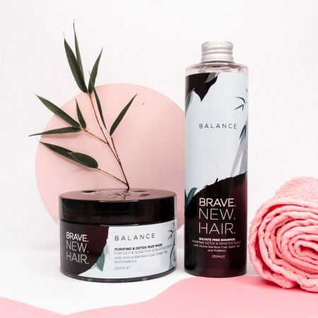 Brave New Hair čistící maska na mastnou a citlivou pokožku hlavy, tělo a obličej, Balance, 250ml