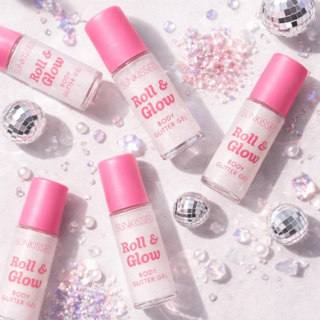 Sunkissed třpytky na tělo v gelovém Roll On, Roll & Glow Body Glitter Gel, 30ml