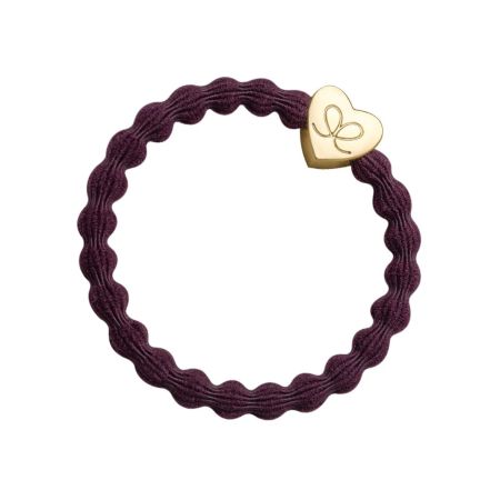 ByEloise gumička do vlasů Plain Gold Charm Gold Heart Brown