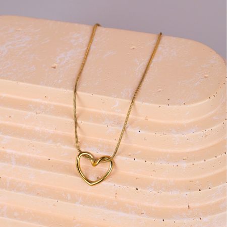 Náhrdelník se srdíčkem Stainless Steel - zlatý