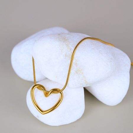 Náhrdelník se srdíčkem Stainless Steel - zlatý