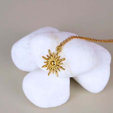 Náhrdelník se sluníčkem Stainless Steel - zlatý