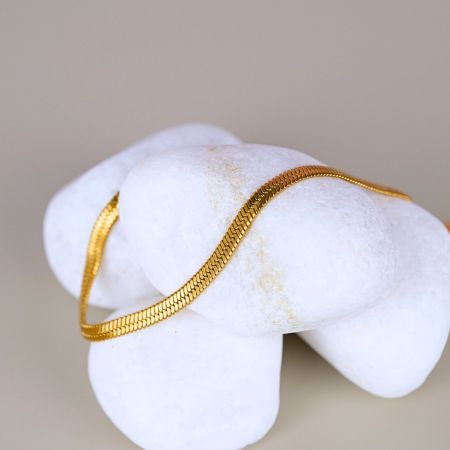 Náramek hadí Stainless Steel - zlatý