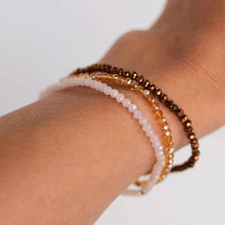 Náramek z korálků - zlatý