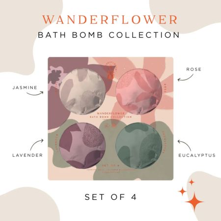 Wanderflower dárková sada šumivých bomb do koupele, 4ks 
