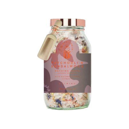 Wanderflower relaxační koupelová sůl Patchouli & Santalové dřevo, 400g