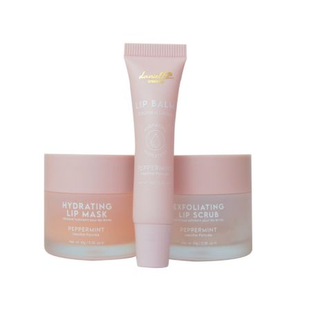 danielle creations dárková sada péče o rty s osvěžující mátou - scrub, maska a balzám, 3ks