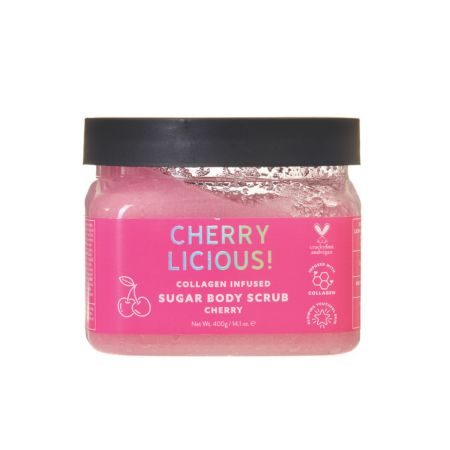 Yes Studio šlehaný tělový peeling s kolagenem a vůní třešní, Cherry Licious, 400g