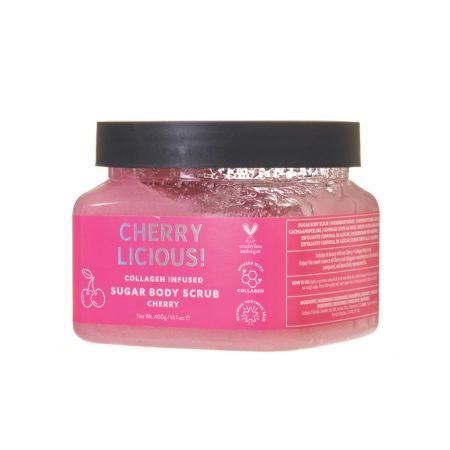 Yes Studio šlehaný tělový peeling s kolagenem a vůní třešní, Cherry Licious, 400g