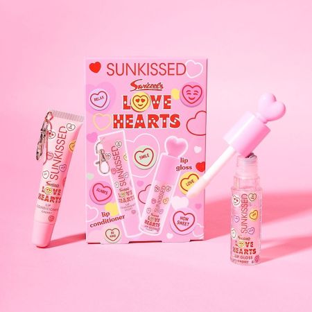 Sunkissed lesk a balzám na rty Love Hearts Lip Duo Set, Cherry