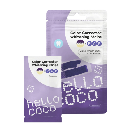 hello coco bělicí pásky na zuby s korekcí barvy PAP, Whitening Strips PAP