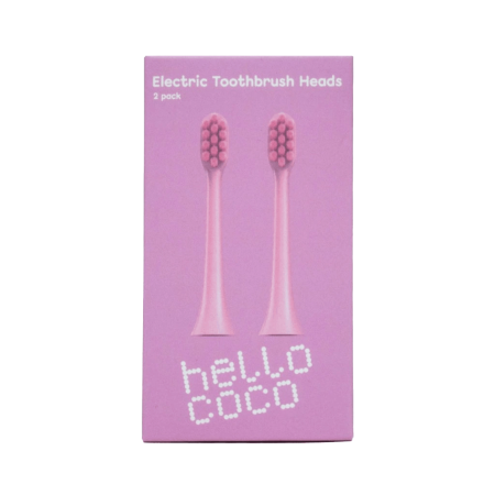 hello coco náhradní hlavice – růžové, Electric Toothbrush Head Pink, 2ks