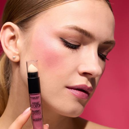 Deborah Milano třpytivá tekutá tvářenka a rtěnka 2v1 Easy Color, 4,6g