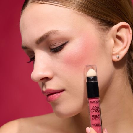 Deborah Milano třpytivá tekutá tvářenka a rtěnka 2v1 Easy Color, 4,6g