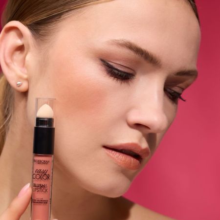 Deborah Milano třpytivá tekutá tvářenka a rtěnka 2v1 Easy Color, 4,6g