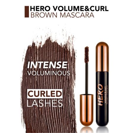 Flormar řasenka pro natočení a objem řas, Hero Volume & Curl, Brown, 10ml