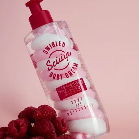 Face Facts krémový tělový krém s vůní maliny, Scuup - Raspberry Ripple Swirled Body Cream, 300ml