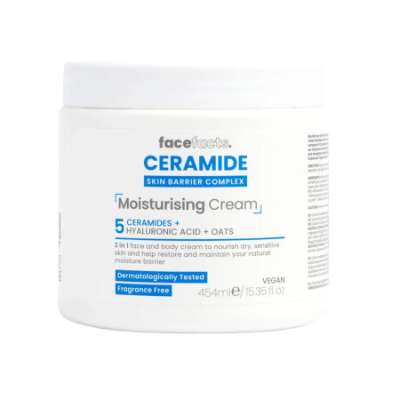 Face Facts vyživující hydratační tělový krém s ceramidy, Ceramide - Moisturising Body Cream, 454ml