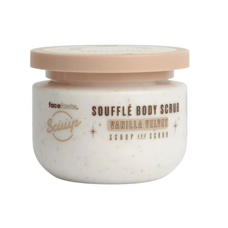 Face Facts jemný nadýchaný tělový peeling s bambuckým máslem, Scuup - Vanilla Velvet Soufflé Body Scrub, 270g