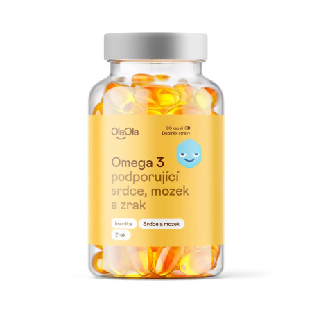 OlaOla Omega 3 podporující srdce, mozek a zrak, 90 kapslí