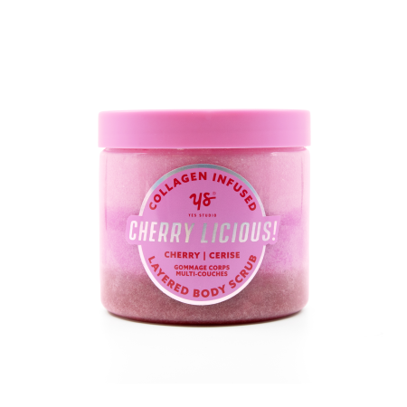 Yes Studio pečující tělový peeling s vůní třešní, Cherry Licious, 600g