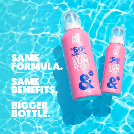 AN&D neviditelný ochranný sprej SPF50 na pleť a tělo, Clear Sun Spray XL, 300ml