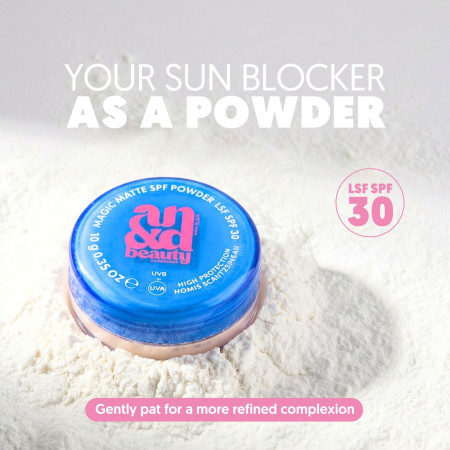 AN&D ochranný zmatňující fixační sypký pudr s SPF30, Magic Matte SPF Powder, 10g 